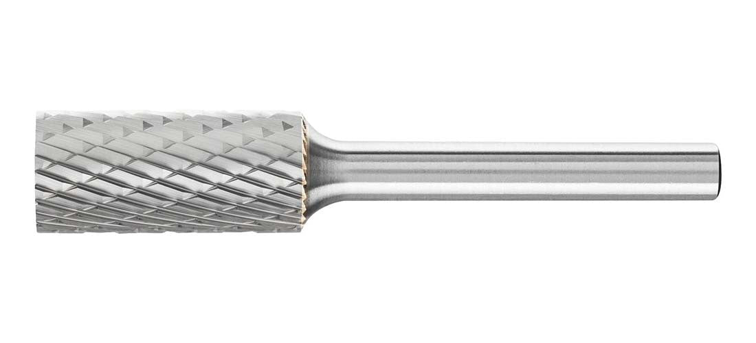 Pferd Cylindrical Burr ZYA 15.9 x 25.4mm (5/8 x 1") C3 Plus, 1/4" Shank - AIMS Industrial Supplies