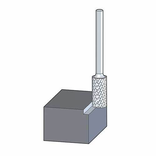 Pferd Cylindrical End Cut Burr ZYAS Shank Non - Ferrous 12 x 25mm 26003054 - AIMS Industrial Supplies