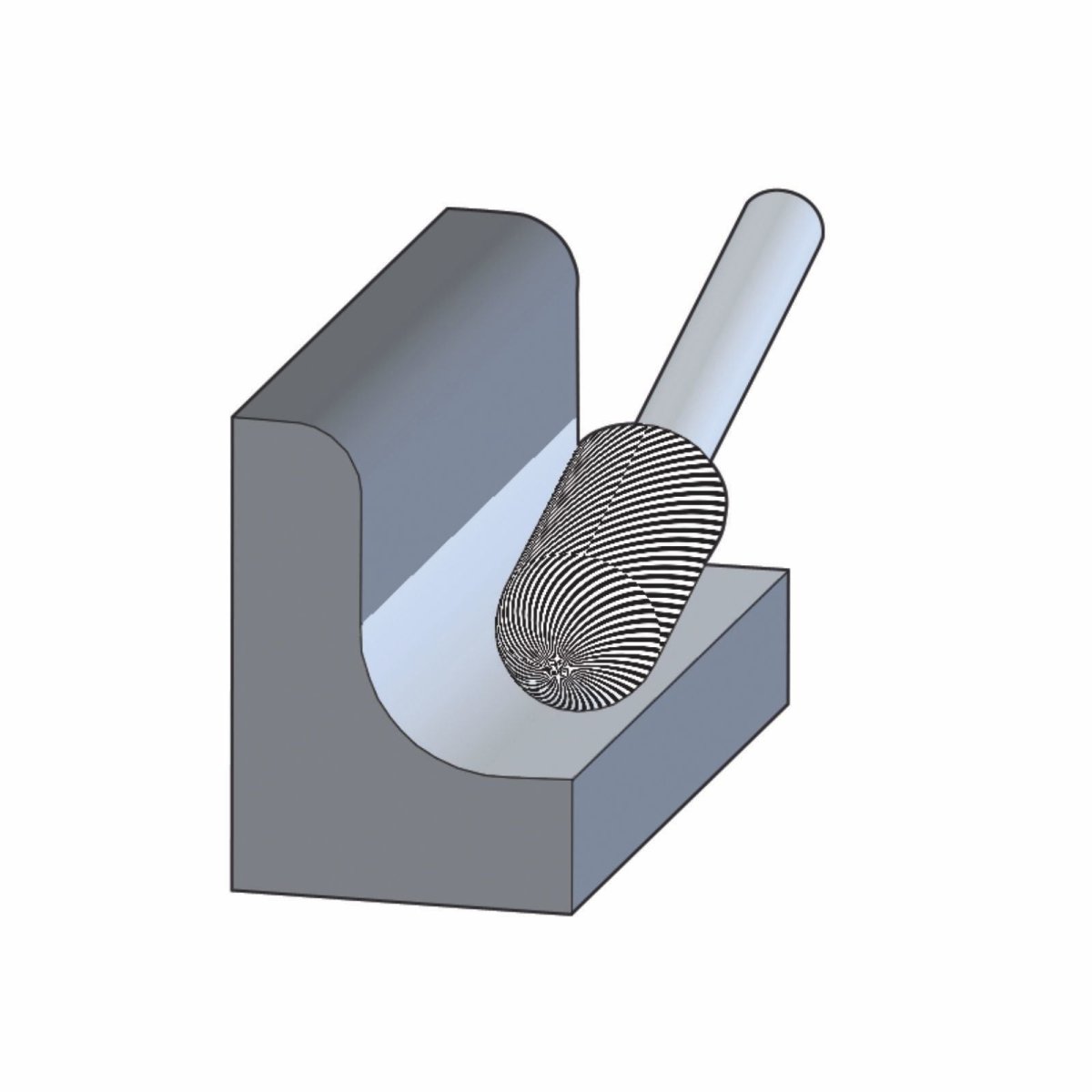 Pferd Cylindrical Radius TC Burr WRC MX NCC - AIMS Industrial Supplies