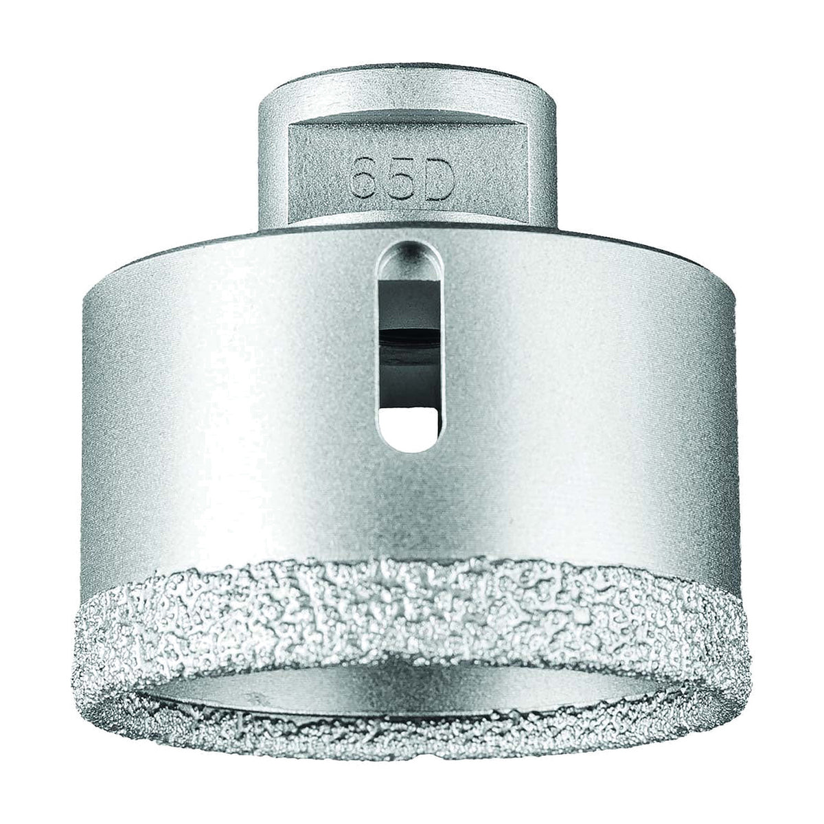 Pferd DCD dry diamond core drill bit for tiles, 65D size marked on the body, broad silver bit with short neck and diamond rim
