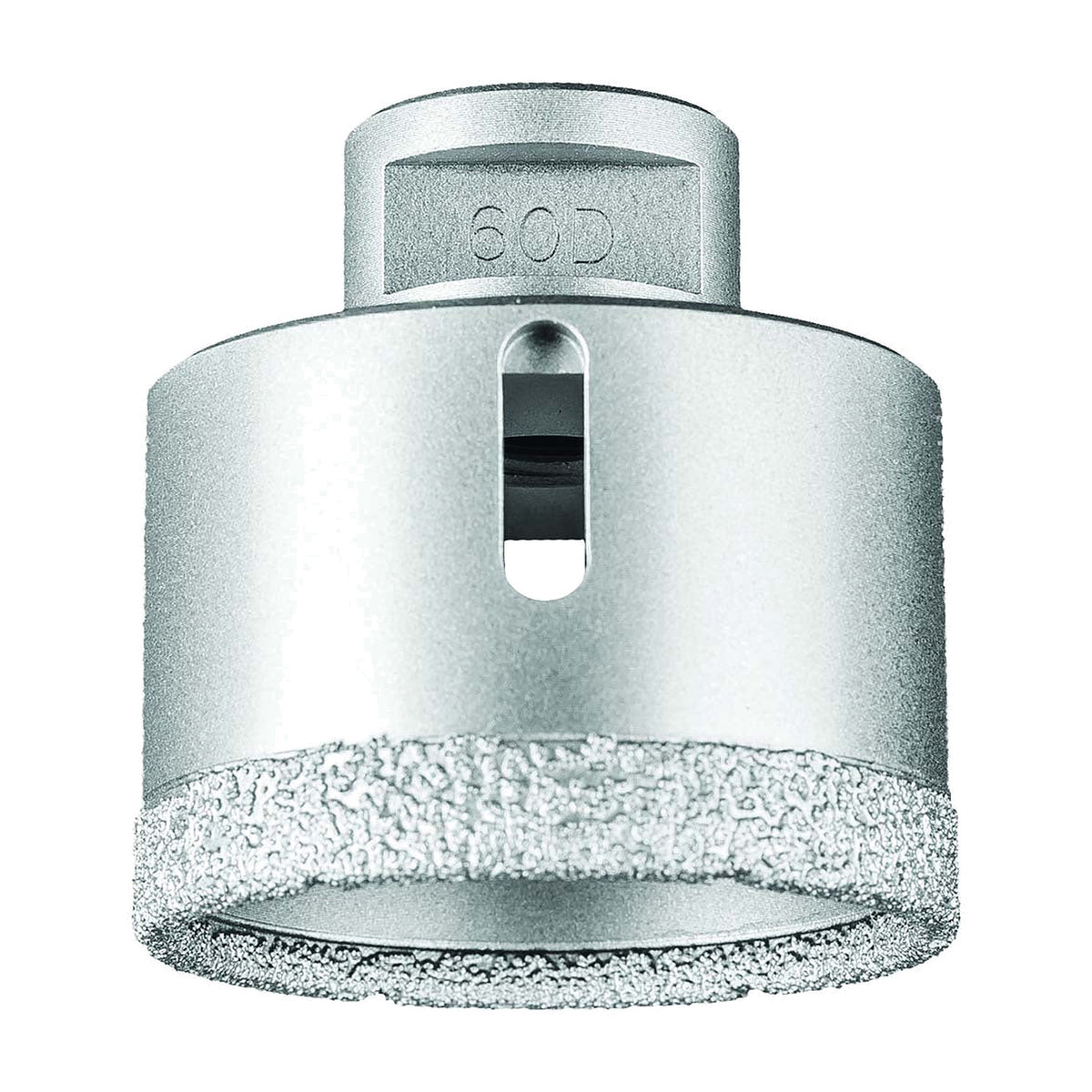 Pferd DCD dry diamond core drill bit for tiles, 60D size marked on the body, broad silver bit with short neck and diamond rim