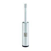 Pferd DPD dry diamond drill bit for tiles, slim diamond-coated tip on a thick silver cylindrical body with a small emblem and black end cap