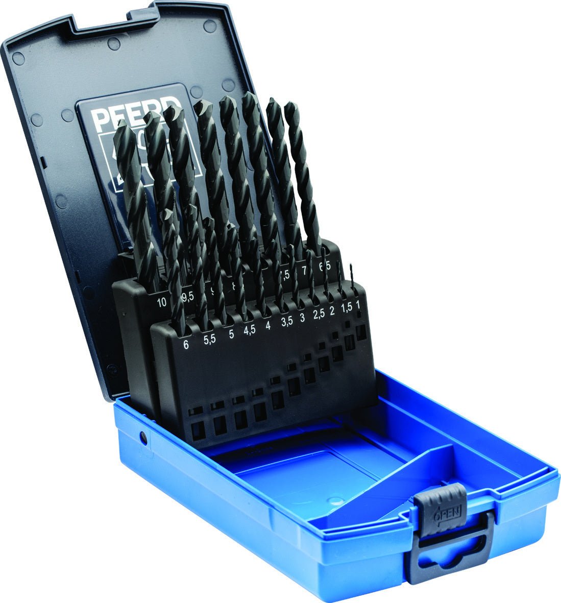 Pferd Drill Bit Set HSSG N Steel 1 - 10mm, 19 Pieces - 25203701 - AIMS Industrial Supplies