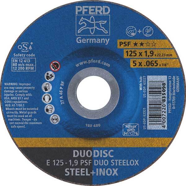 Pferd Duodisc Cut-Off & Grind Wheel Steelox 125 x 1.9mm 62012630 - Pack of 10
