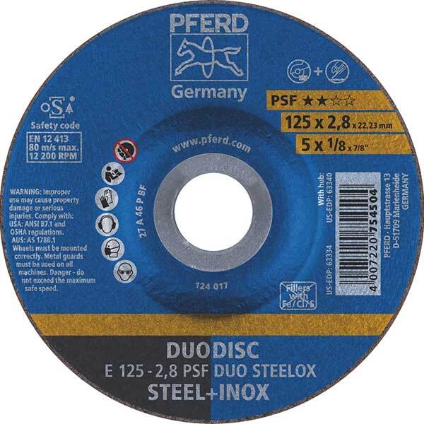 Pferd Duodisc Cut-Off & Grind Wheel Steelox 125 x 2.8mm 62012620 - Pack of 10