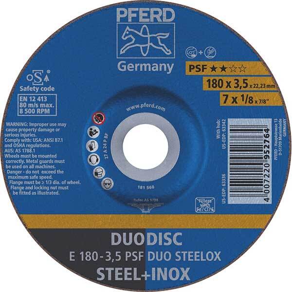 Pferd Duodisc Cut-Off & Grind Wheel Steelox 178 x 3.5mm 62017420 - Pack of 10