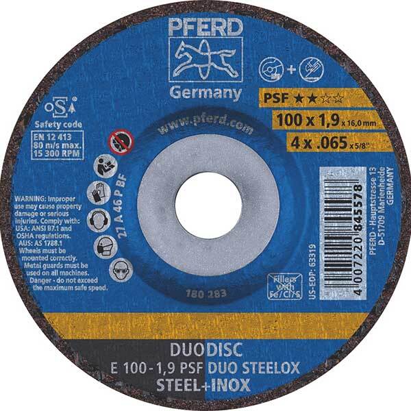 Pferd Duodisc Cut-Off & Grind Wheel Steelox1
