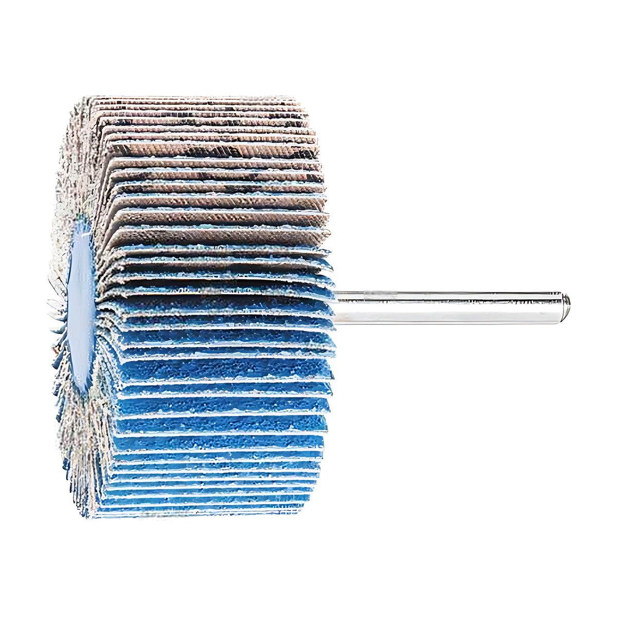 Pferd Z-COOL fan grinder, 50 x 20 and 60 x 30 mm, grit 60, blue zirconia flaps with a pale hub and silver shank