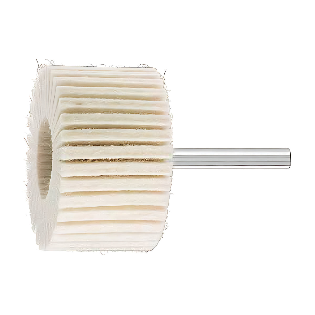 Pferd FLS hard (H) felt fan grinder, white felt flaps on a silver shank, size 3 of 5, third size, wider face