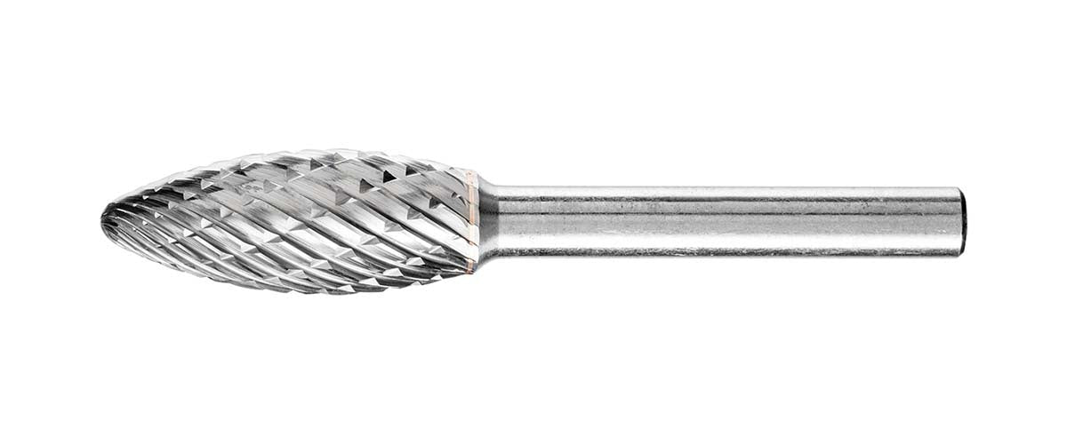 Pferd Flame Shape Burr B 12.7 x 31.7mm (1/2 x 1 1/4") Allround, 1/4"Shank - AIMS Industrial Supplies