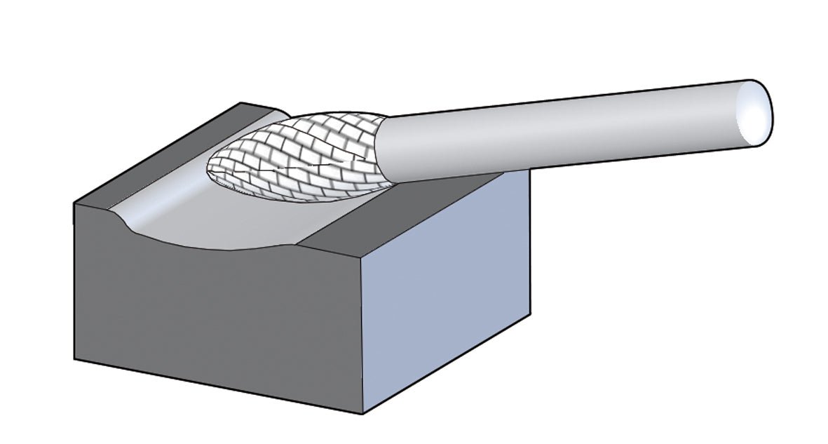Pferd Flame Shape Burr B 12.7 x 31.7mm (1/2 x 1 1/4") Allround, 1/4"Shank - AIMS Industrial Supplies