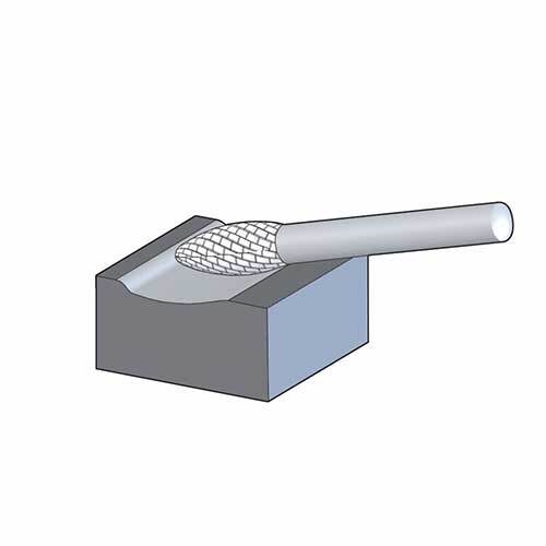 Pferd Flame Shape Burr B Shank 7.9 x 19 x 6.35mm MX NCC 26007220 - AIMS Industrial Supplies