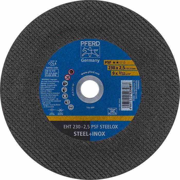 Pferd Flat Cut-Off Wheel GP - Steelox 230mm x 2.5mm 61728122 - Pack of 25