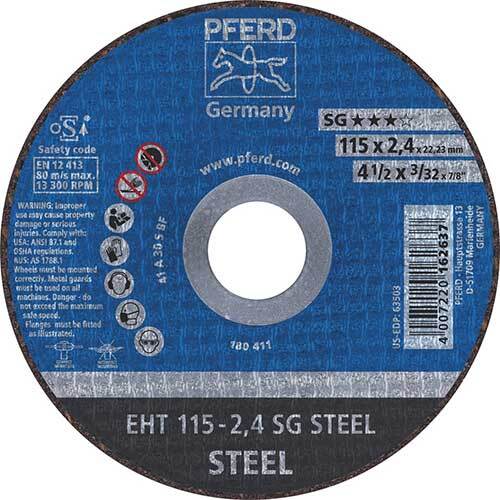 Pferd Flat Cut-Off Wheel Premium Steel 115 x 2.4mm 61340222 - Pack of 25