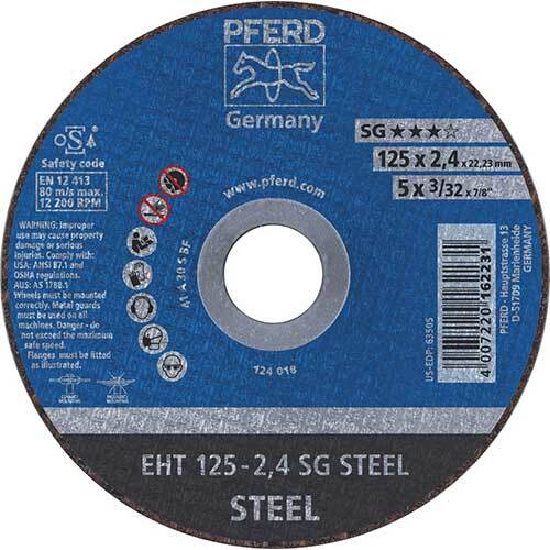 Pferd Flat Cut-Off Wheel Premium Steel 125 x 2.4mm 61321222 - Pack of 25