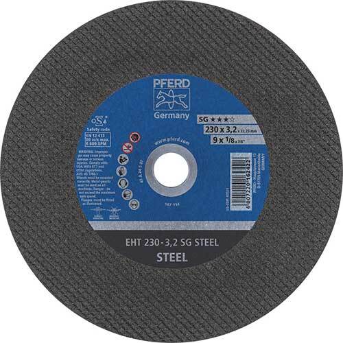 Pferd Flat Cut-Off Wheel Premium Steel 230 x 3.2mm 61328222 - Pack of 25