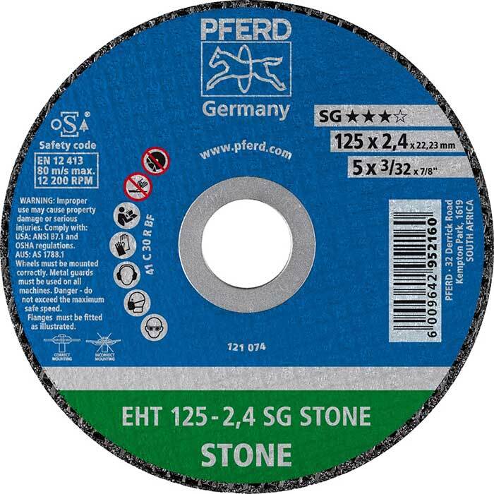 Pferd Flat Cut-Off Wheel Premium - Stone 125 x 2.4mm - Pack of 25 - AIMS Industrial Supplies