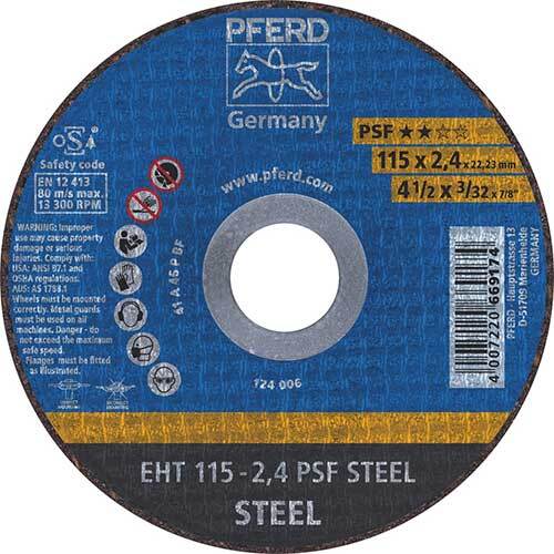 Pferd Flat Cut-Off Wheel PSF Steel 115 x 2.4mm 61730026 - Pack of 25