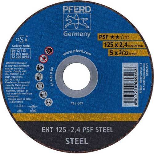 Pferd Flat Cut-Off Wheel PSF Steel 125 x 2.4mm 61719026 - Pack of 25
