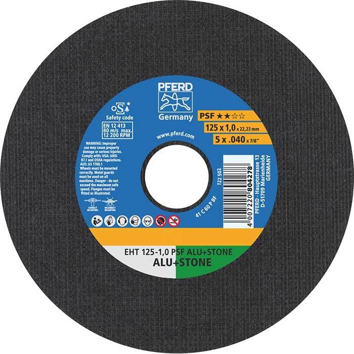 Pferd Flat Cut-Off Wheel Ultra Thin GP - Alu + Stone 125 x 1.0mm - Pack of 25 - AIMS Industrial Supplies