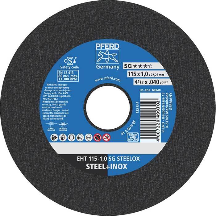 Pferd Flat Cut-Off Wheel Ultra Thin Premium - Steel & Inox1