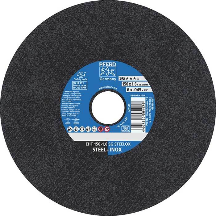 Pferd Flat Cut-Off Wheel Ultra Thin Premium - Steelox 150 x  1.6mm - Pack of 25