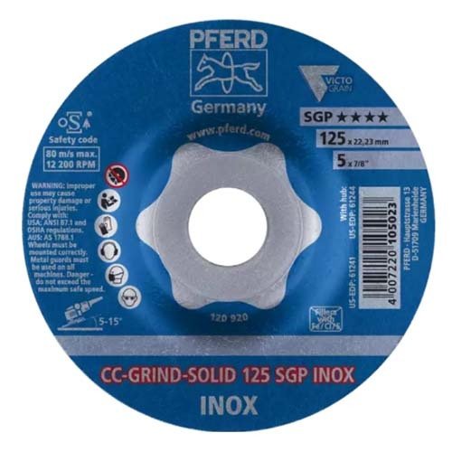 Pferd Grinding Disc Solid Inox 125mm 64189125 - Pack of 10 - AIMS Industrial Supplies