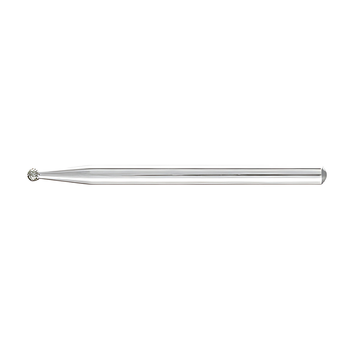 Pferd KU ball shape diamond grinding point, small round diamond head on a 3 mm shank, mid head size on white
