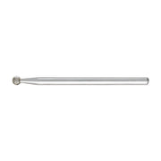 Pferd KU ball shape diamond grinding point, grit D 126, round diamond head on a 3 mm straight shank, larger head size