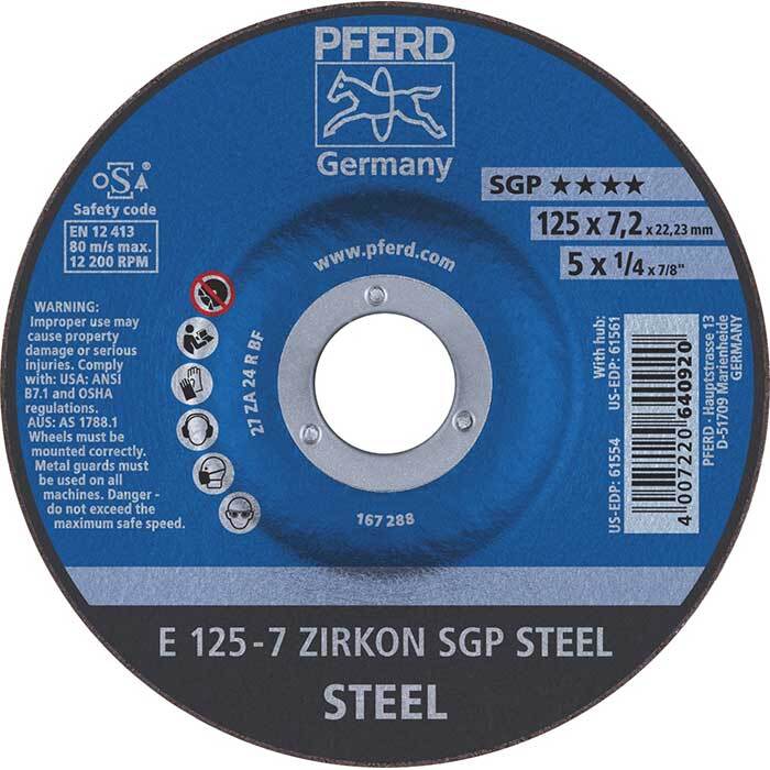Pferd Grinding Wheel D/C SGP Steel 125mm 62212737 - Pack of 10