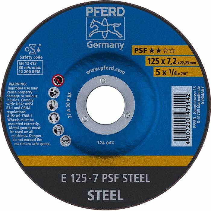 Pferd Grinding Wheel GP Depressed Centre Steel 125mm 62012634 - Pack of 10