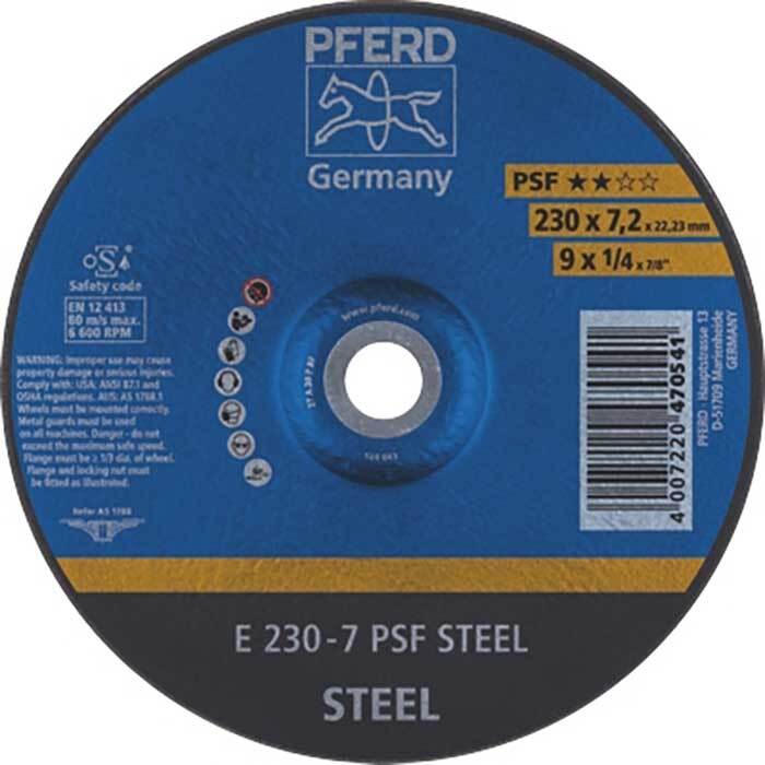 Pferd Grinding Wheel GP Depressed Centre Steel 230mm 62023634 - Pack of 10