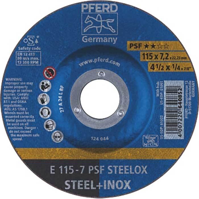 Pferd Grinding Wheel GP Depressed Centre Steelox 115mm 62011640 - Pack of 10