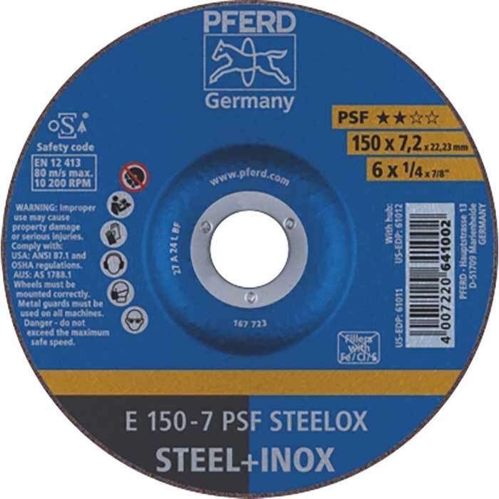 Pferd Grinding Wheel GP Depressed Centre Steelox 150mm 62015640 - Pack of 10