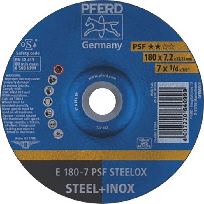 Pferd Grinding Wheel GP Depressed Centre Steelox 180mm 62017640 - Pack of 10