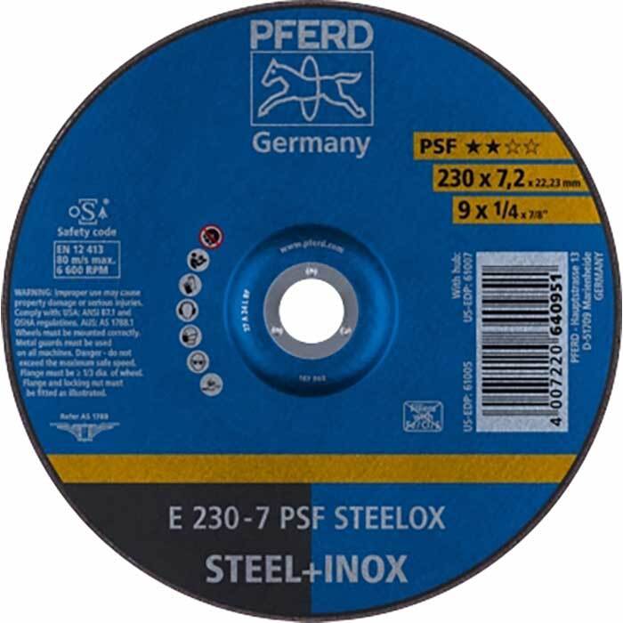 Pferd Grinding Wheel GP Depressed Centre Steelox 230mm 62023640 - Pack of 10