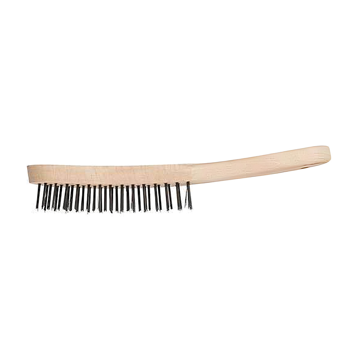 Pferd hand scratch brush HBU steel, wooden body in side view with a single visible row of dark bristles