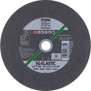 Pferd SG-ELASTIC 100 T 400-4,6 stationary cut-off wheel, 400 mm, dark grey disc with silver and blue label and green diagonal stripe