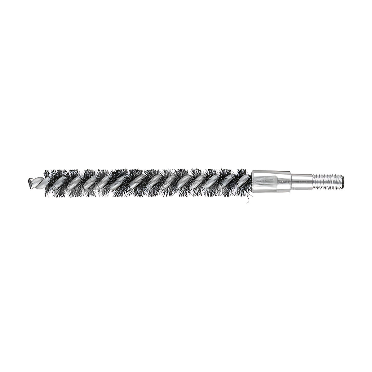 Pferd IBU tube brush, narrow stainless steel tube brush with dense twisted bristles, M6 threaded end at right
