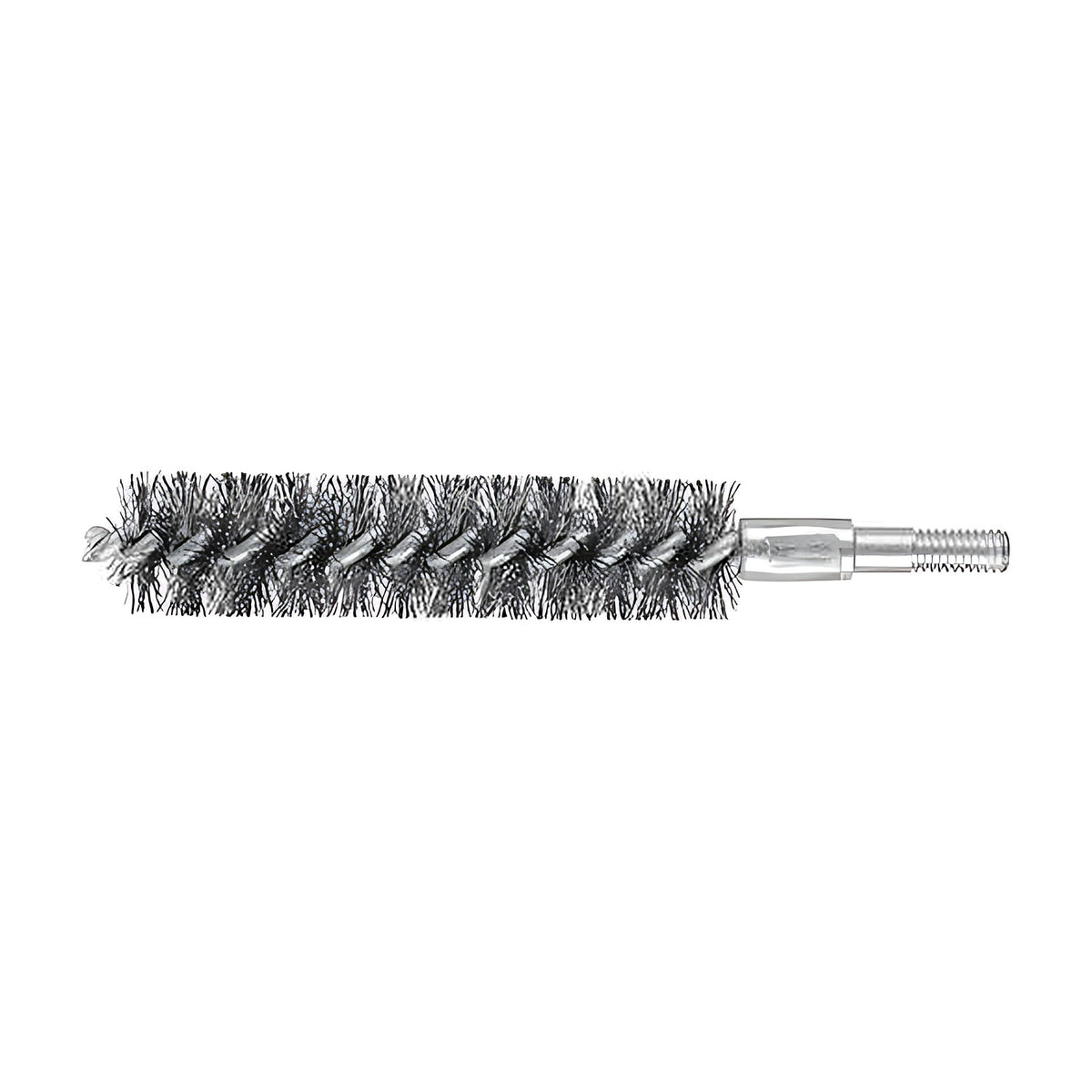 Pferd IBU tube brush, wide stainless steel tube brush with long bristles and a silver collar, M6 threaded end