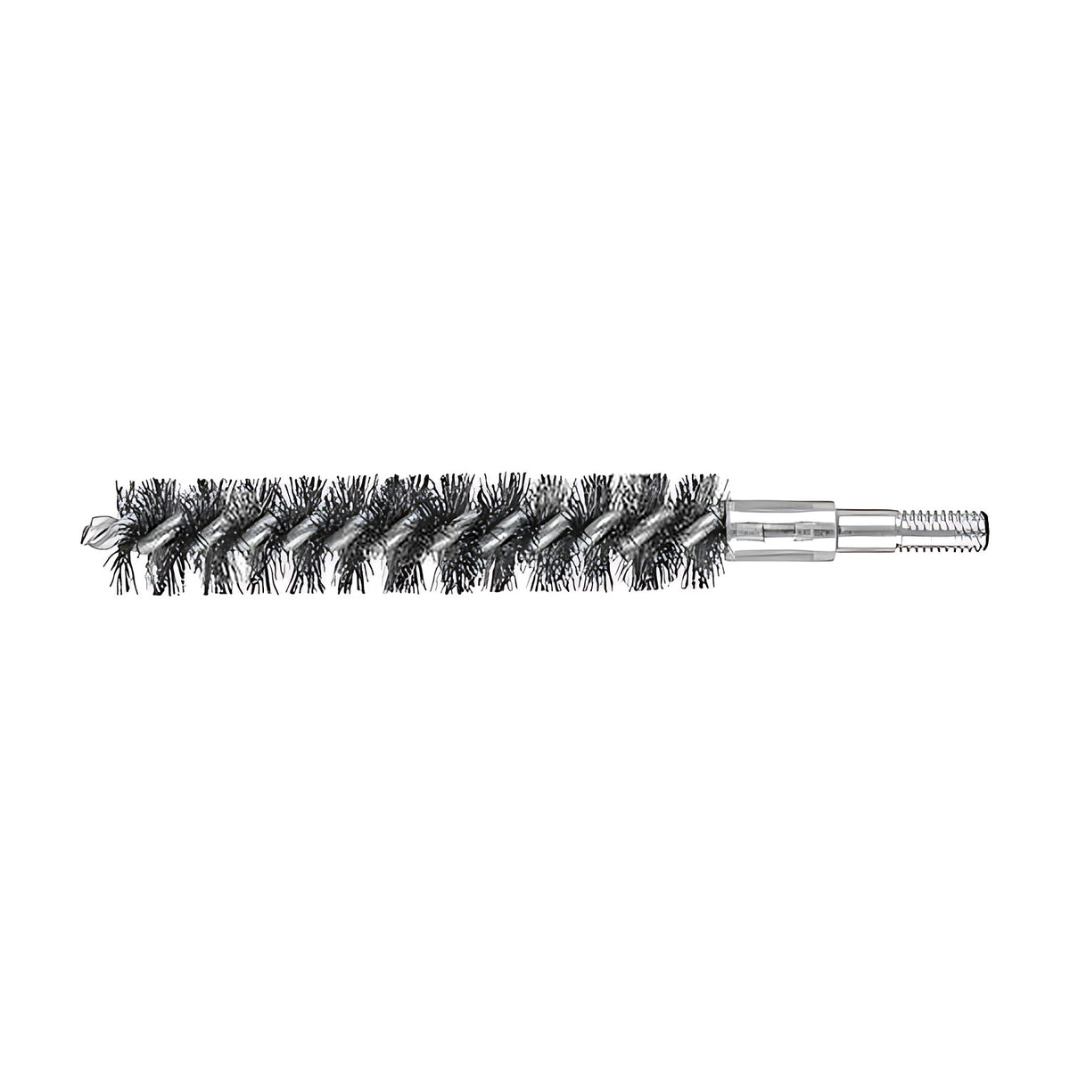 Pferd IBU tube brush, steel wire tube brush with full black bristles, M6 threaded end at right
