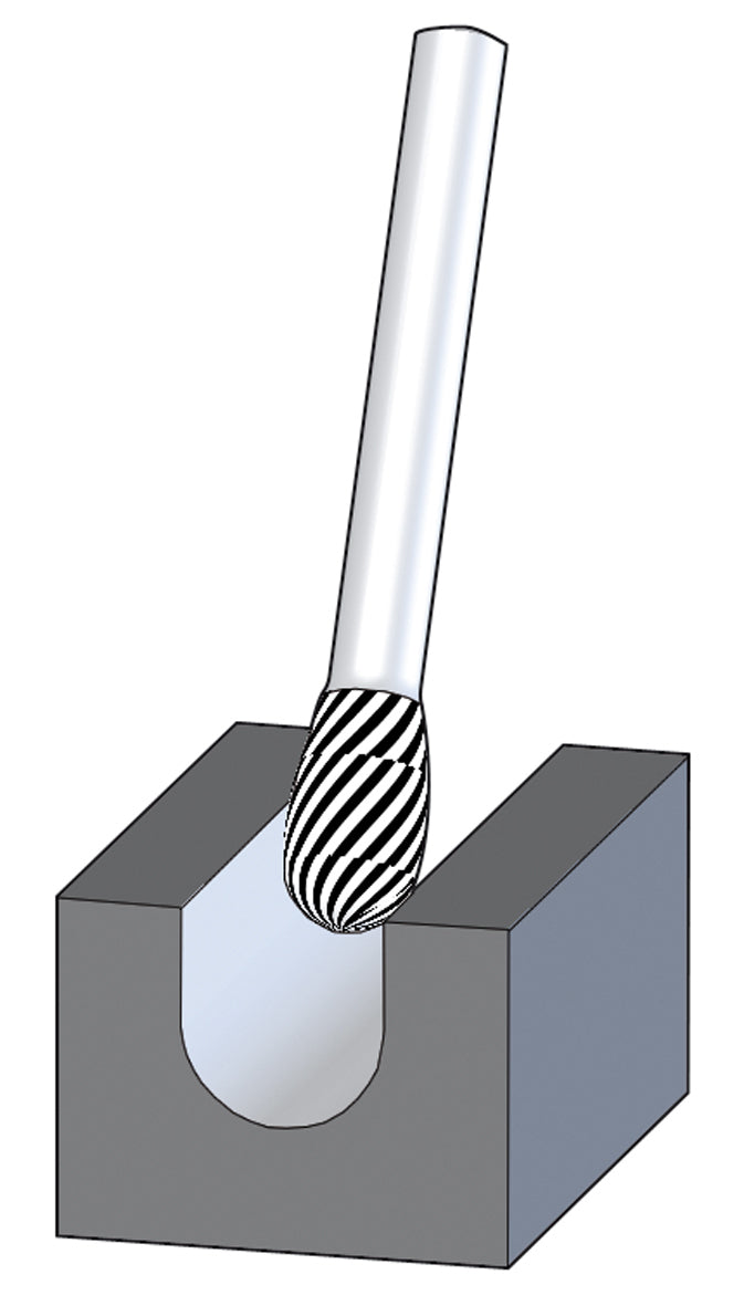 Pferd Oval Shape Burr TRE 12.7 x 22.2mm (1/2 x 7/8") Allround, 1/4"Shank3