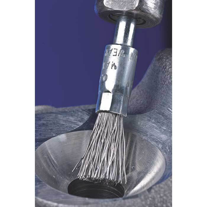 Pferd Pencil Brush Shaft Mounted Crimped Steel Wire - AIMS Industrial Supplies