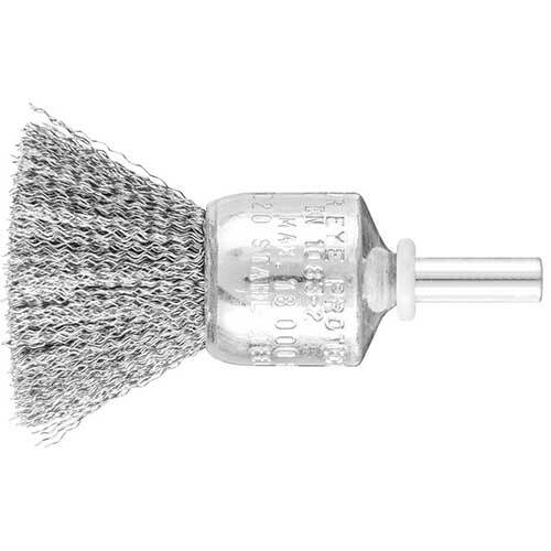 Pferd Pencil Brush Shaft Mounted Crimped Steel Wire - AIMS Industrial Supplies