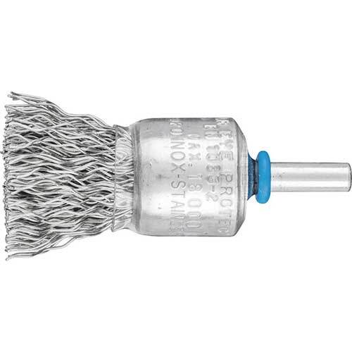 Pferd Pencil Brush Shaft Mounted Crimped Wire Inox 20 x 20 mm - Pack of 10