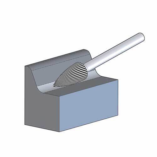 Pferd Pointed Tree Burr Shank 12.7 x 25.4 x 6.35mm MX NCC 26006768 - AIMS Industrial Supplies
