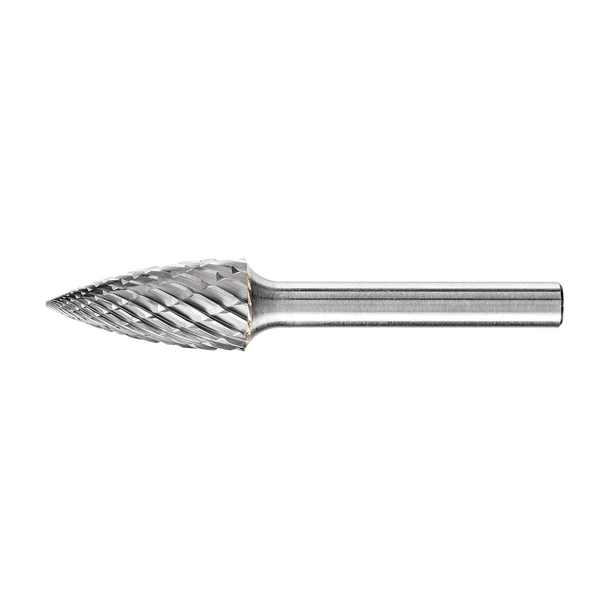 Pferd SPG ALLROUND 1/2 x 1 in pointed tree burr, larger pointed head with diamond cut teeth, side view