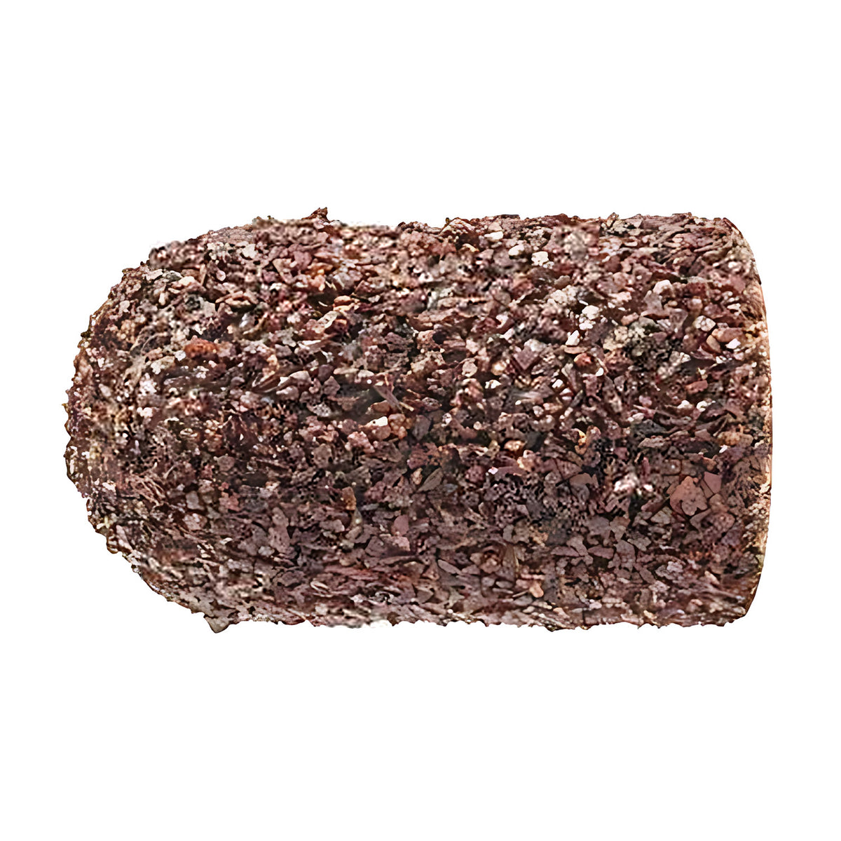 Pferd POLICAP PC WRC cap, cylindrical with radius end, coarse dark red-brown grain, short narrow cap, side view