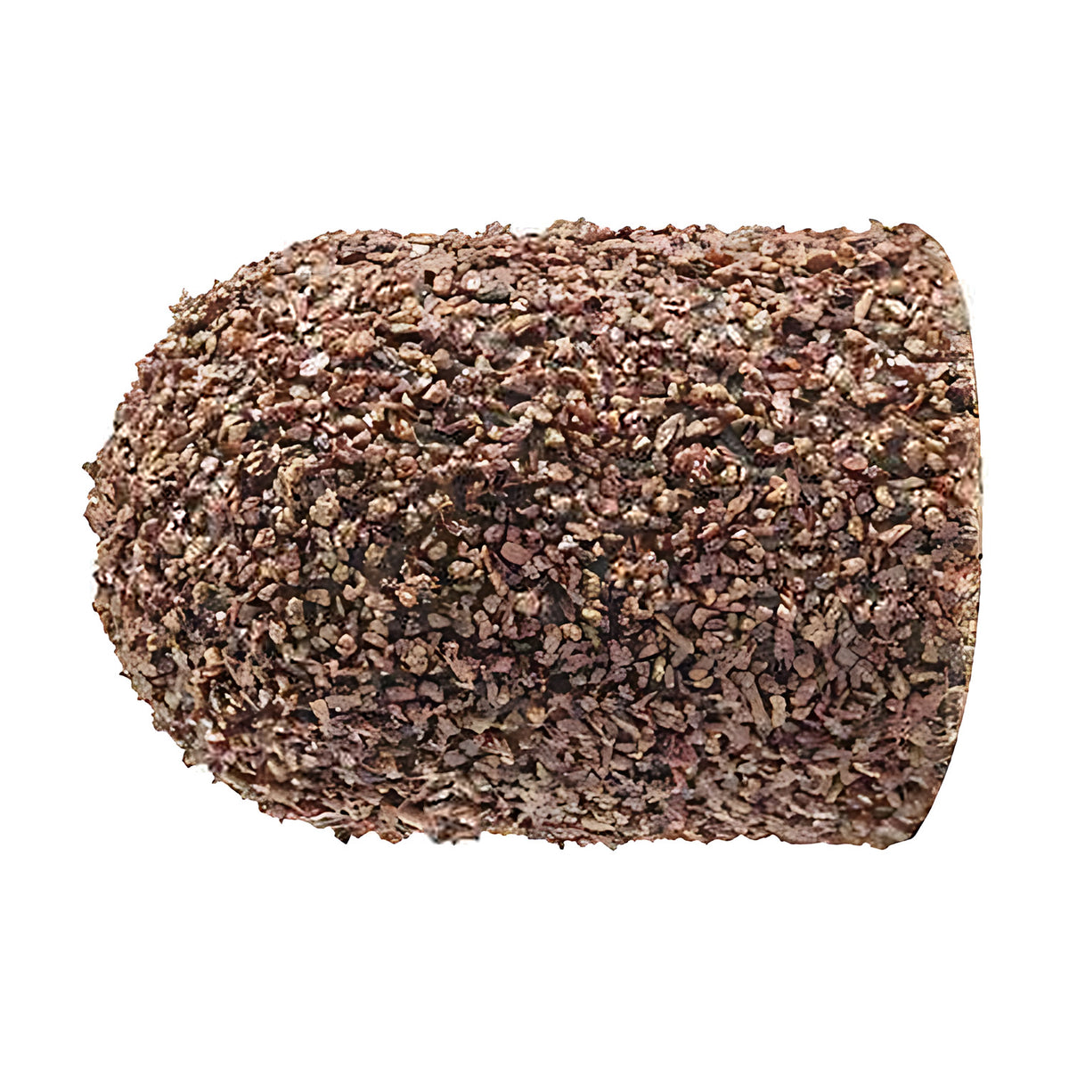 Pferd POLICAP PC WRC cap, cylindrical with radius end, coarse tan-brown grain, large domed cap, side view
