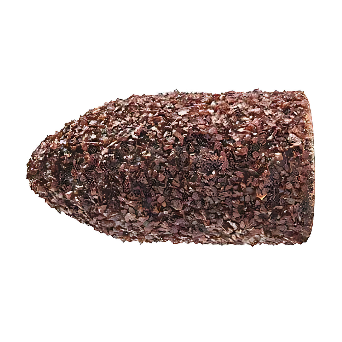 Pferd POLICAP PC WKG cap, tapered conical with radius end, coarse dark red-brown grain, slim cap, side view